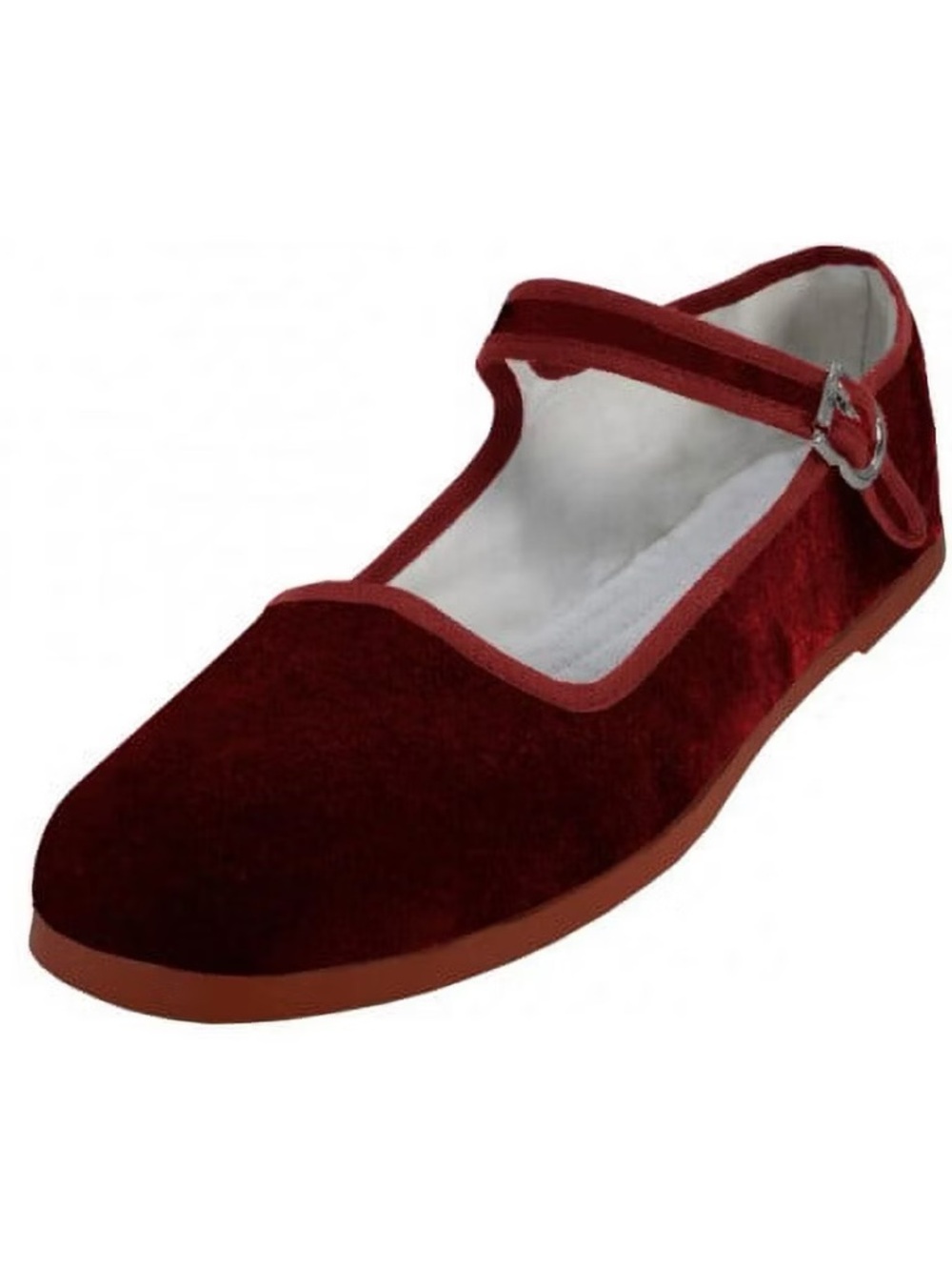 TARGET x Universal Thread Halston Velvet Maroon Mary Jane Ballet Flats [Size 6] - Picture 2 of 4